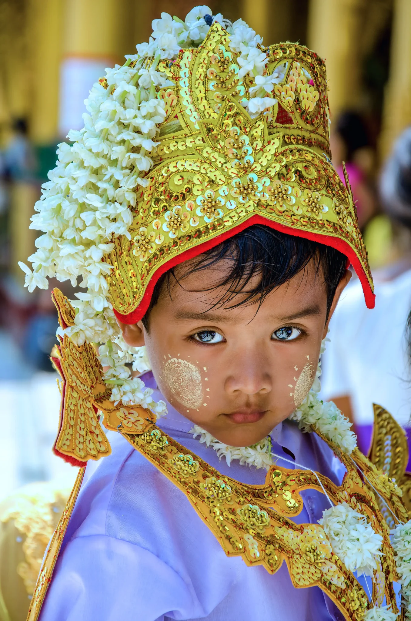 Young boy at his Shinbyu ceremony
