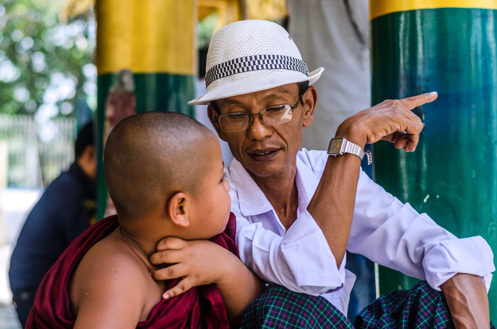 Receiving the traditional clothing